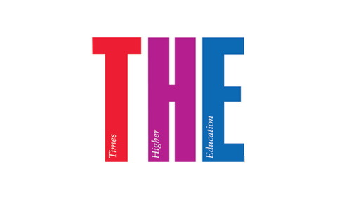 Logo of Times Higher Education, which published an annual ranking of the world's leading universities.