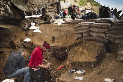 Excavation in the Blombos Cave, South Africa