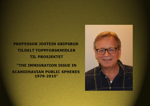 Professor Jostein Gripsrud tildelt Toppforskmidler