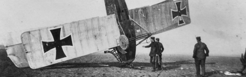 Styrt tysk fly under første verdskrig
