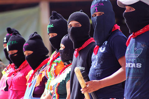 Depicted is the Zapatista movement in Mexico.