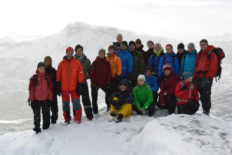 Årets første snøfall møtte kursdeltakeren på Finse den første dagen.