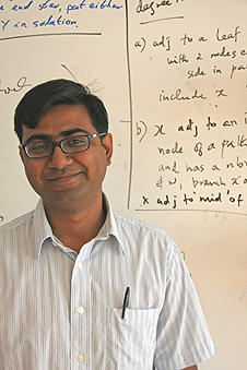 “I’m not really a very busy man” says postdoc Saket Saurabh, with four...