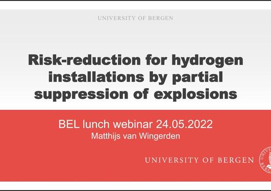 Risk reduction for hydrogen installations by partial suppression of explosions