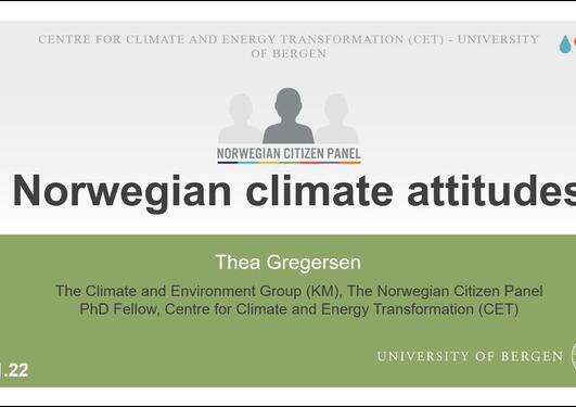 Climate attitudes: Fresh results from the Norwegian Citizen Panel