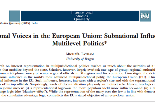 Michaël Robert Tatham/International Studies Quarterly