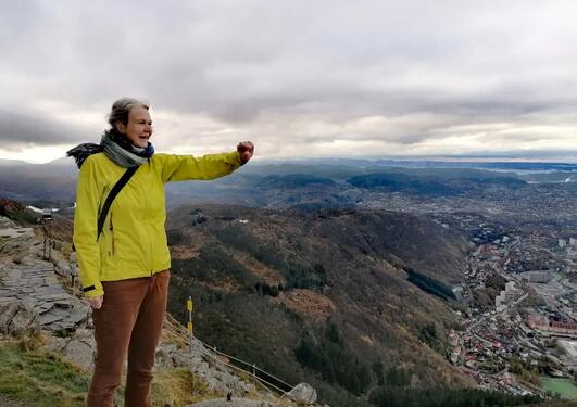 Linda on the top of Ulriken