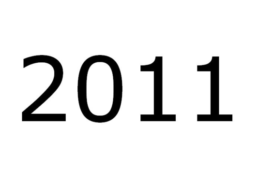Årstalet 2011 på kvitbakgrunn