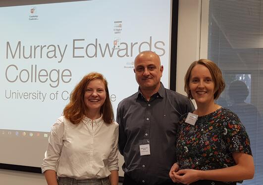 Members of the project "UNGSPRÅK" after presentation in Murray Edwards College at the University of Cambridge