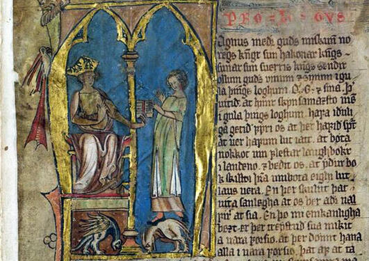 Bilete frå lovboka Codex Hardenbergianus frå 1300-talet.