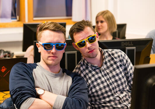 Deltakerne Kristian Rosland og Kunt Anders Stokke under årets Hash Code.