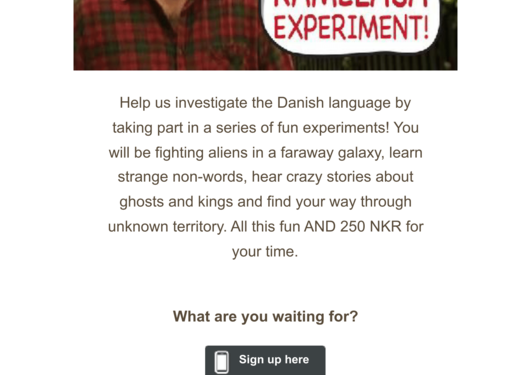 Aarhus experiment recruitment flyer