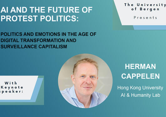 Poster with title of conferance and keyspeaker Herman Cappelen with a photo of him as well.