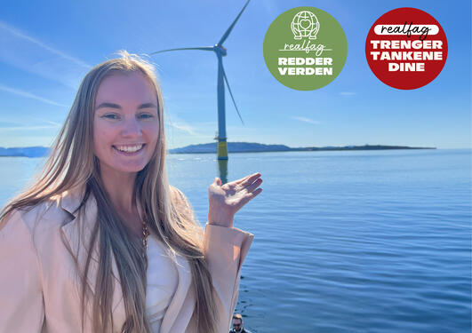 Ann Louise Egelandsdal ved det flytende vindkraftverket Hywind Tampen.