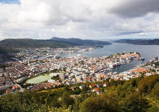 Oversiktsbilde over Bergen 