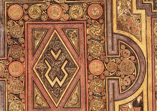 Manuscript page of medieval gospel book