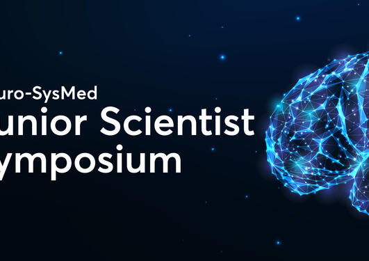 Junior Scientist Symposium logo and a futuristic illustration of a brain.