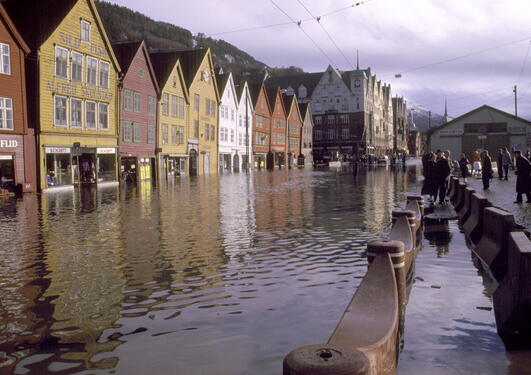 Bryggen, flooded 