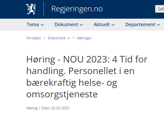 NOU 2023:4 Tid for handling Høyringssvar