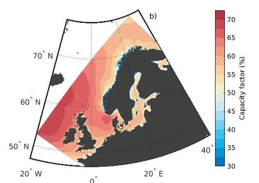 Average yearly wind speed at 150m above sea level (averaged over the years 1996-2019)