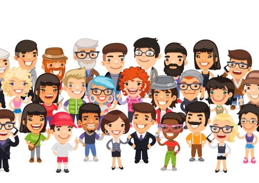 Drawing of a group of people