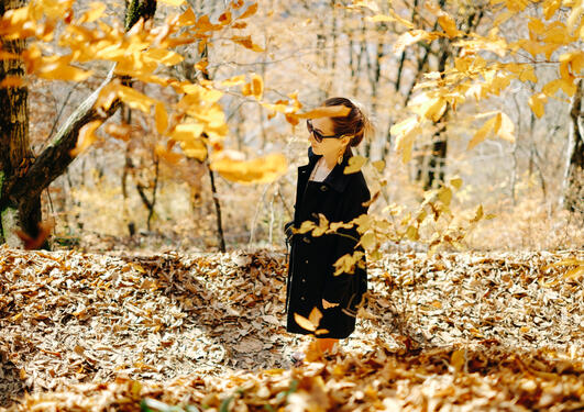 Woman walking in park 