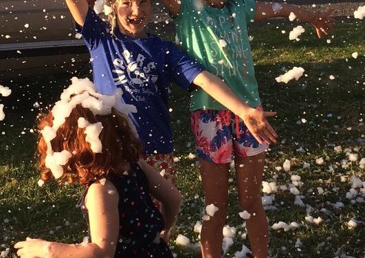 Children playning with water