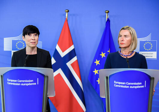 Ine Eriksen Søreide and the High Representative of the EU for Foreign Affairs and Security Policy