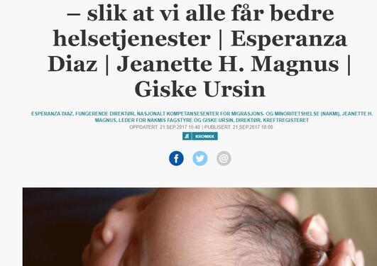 Screenshot av artikkel - Aftenposten