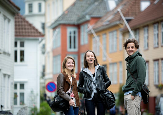 Students laughing on campus