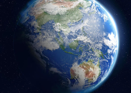 Bilde av jordkloden, tatt fra verdensrommet