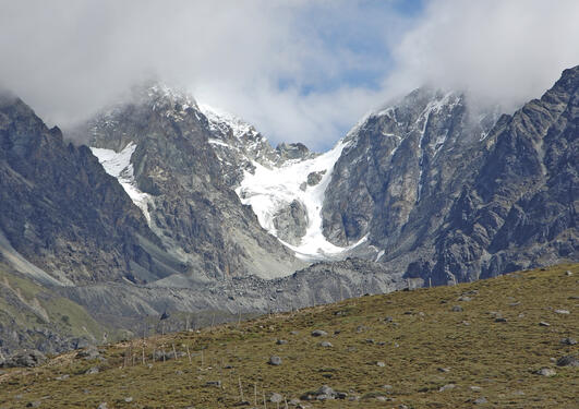View of the Gongga Mountains and glacier