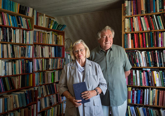 University of Bergen Professors Randi and Gunnar Håland photographed at their home south of Bergen city centre.