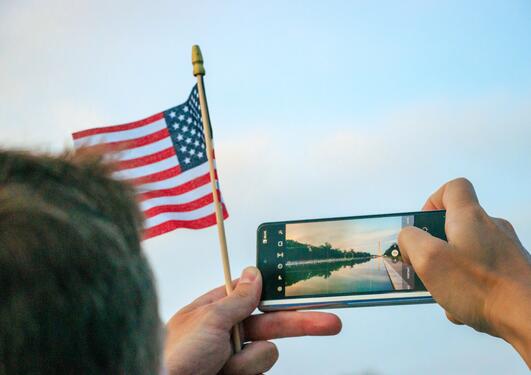 Person taking picture of DC