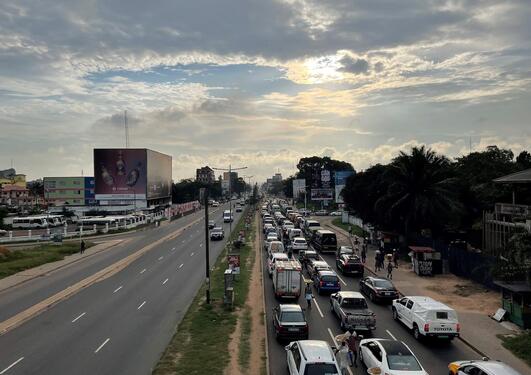 Afternoon rush-hour on Accra´s Circle Road 