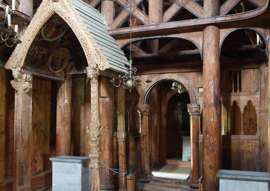 Interiør i Hopperstad stavkyrkje