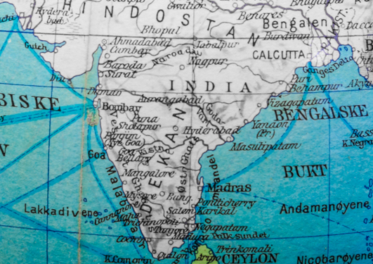 Gamalt kart over India