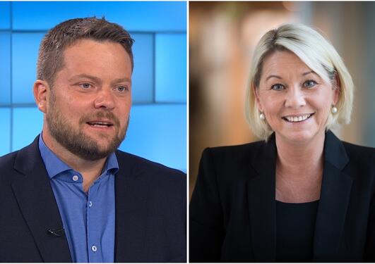 Portrett av æresalumner: Roger Sevrin Bruland og Monica Mæland