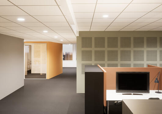 Illustrasjon av kontorlandskap