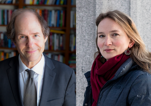 Årets holbergprisvinner Cass Sunstein og Nils Klim-prisvinner Francesca R. Jensenius