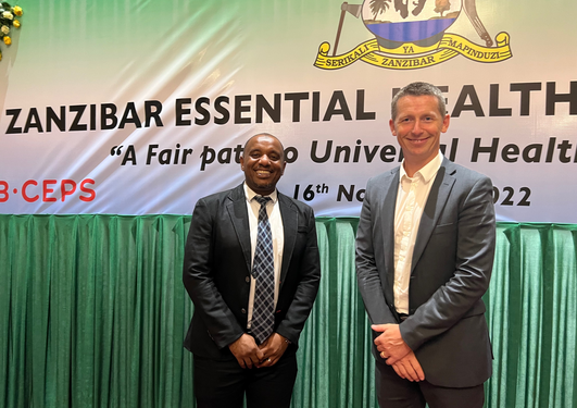 Omar Mwalim and Kjell Arne Johansson during the launch event of EHCP Report in Zanzibar