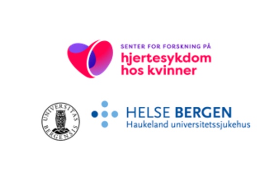 Logo Helsevest, UiB, Senter for forskning på hjertesykdom hos kvinner