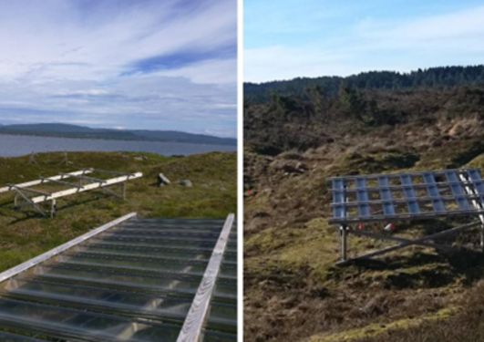Experimental drought shelters on heathland