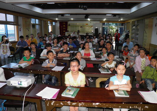 Schoolkids attending a Sunday club