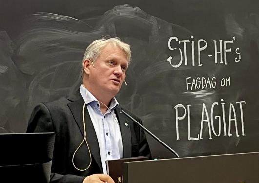 Bilde av statssekretær Ivar Prestbakmo som held innlegg.