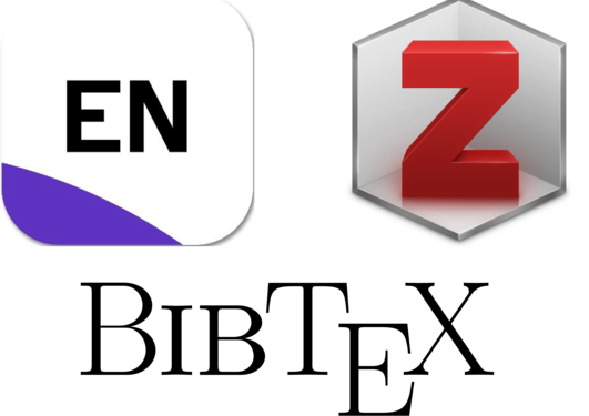 Logoer av Endnote, Zotero og Bibtex