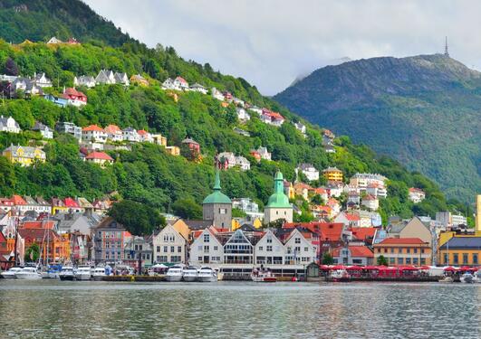 Bildet av torget i Bergen
