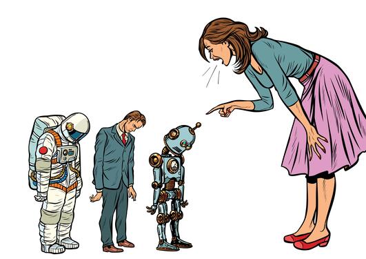 Media Futures Dame skjenner på ein robot 
