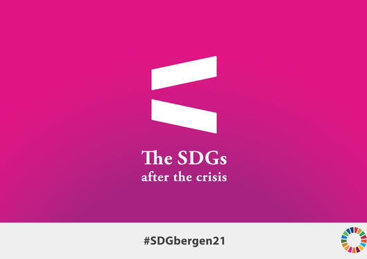 Logo design SDG Conference Bergen 2021 with hashtag and SDG wheel