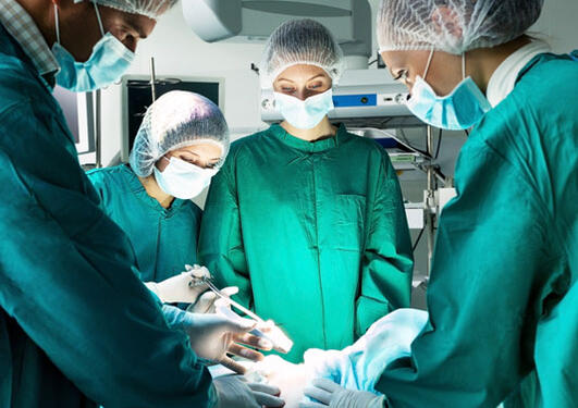 Surgery on operation theatre